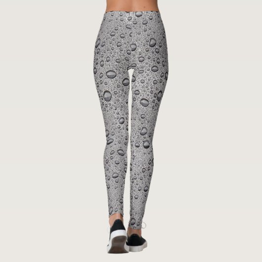 Graue Wassertröpfchen Leggings (Rückseite)