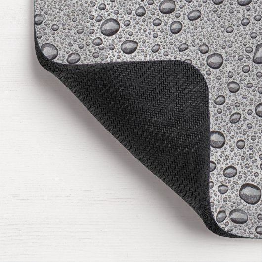 Graue Wassertröpfchen Mousepad (Ecke)