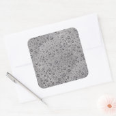 Graue Wassertröpfchen Quadratischer Aufkleber (Umschlag)