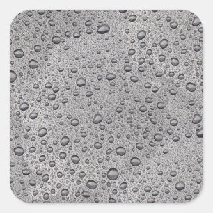 Graue Wassertröpfchen Quadratischer Aufkleber