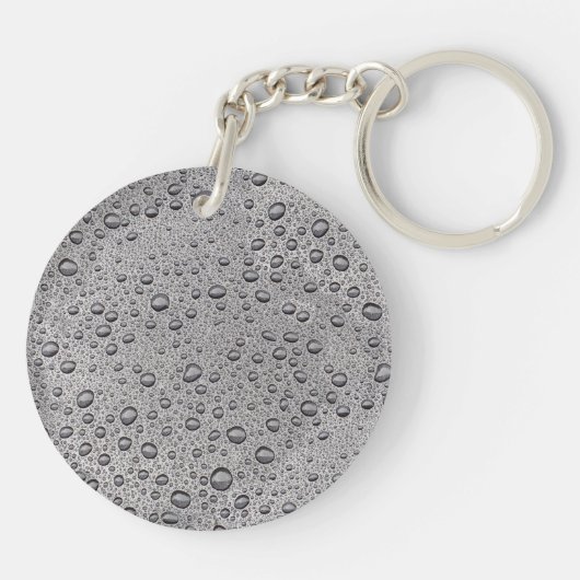 Graue Wassertröpfchen Schlüsselanhänger (Rückseite)