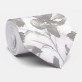 Graue Watercolor Blume Krawatte (Gerollt)