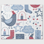 Graue Weihnachten - Winter Wrapping Paper Geschenkpapier (Flach)