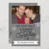 Graue Weihnachts-Foto-Weihnachtskarte Feiertagskarte (Vorne/Hinten)