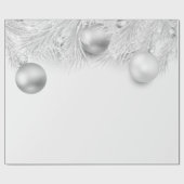 Graue Weihnachtsbälle, Kiefernbäume Geschenkpapier (Flach)