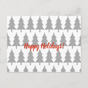 Graue Weihnachtsbaume Happy Holidays Postcard Feiertagspostkarte