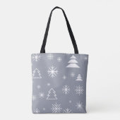 Graue Weihnachtsbäume Moderne Tote Tasche (Rückseite)