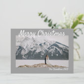 Graue Weihnachtsbaumkarte Feiertagskarte (Stehend Vorderseite)