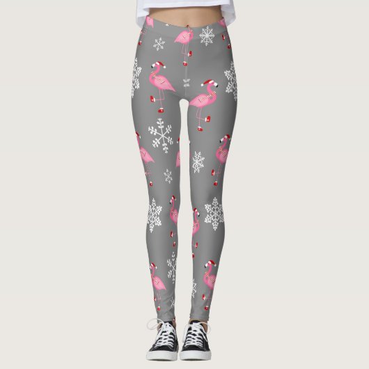 Graue Weihnachtsfeier Leggings (Vorderseite)