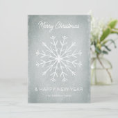 Graue Weihnachtsgeschenk Neujahr Schneeflocke Feiertagskarte (Stehend Vorderseite)
