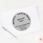 Graue Weihnachtsgeschenke Runder Aufkleber (Umschlag)