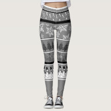 Graue Weihnachtslieder-Leggings