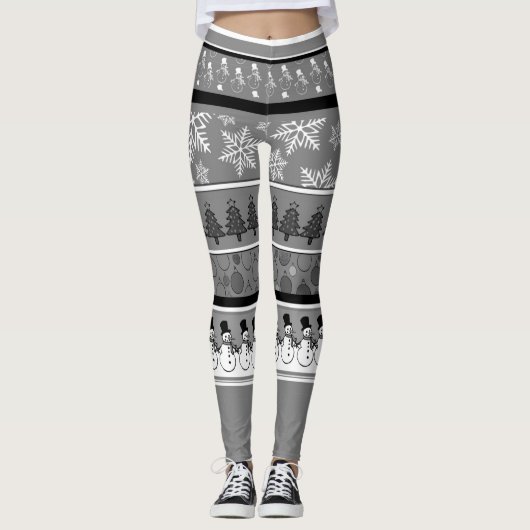 Graue Weihnachtslieder-Leggings Leggings (Vorderseite)