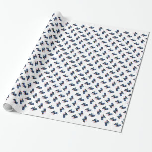 Graue WeihnachtsMiezekatze III Geschenkpapier