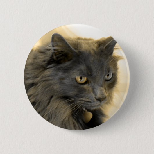 Graue WeihnachtsMiezekatze IIII Button (Vorderseite)