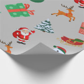 Graue Weihnachtssymbole Geschenkpapier (Ecke)