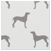 Graue Weimaraner Silhouetten auf weißem Stoff (Nahaufnahme)