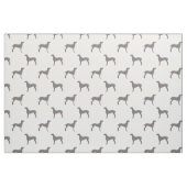 Graue Weimaraner Silhouetten auf weißem Stoff (Fat Quarter (45,7 x 55,9 cm))