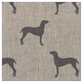 Graue Weimaraner Silhouetten auf weißem Stoff (Nahaufnahme)