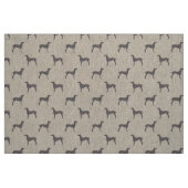 Graue Weimaraner Silhouetten auf weißem Stoff (Fat Quarter (45,7 x 55,9 cm))