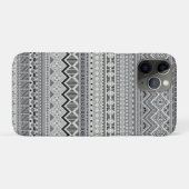 Graue weiße Azteken-Musterdesign Case-Mate iPhone Hülle (Rückseite (Horizontal))