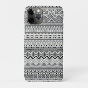 Graue weiße Azteken-Musterdesign Case-Mate iPhone Hülle