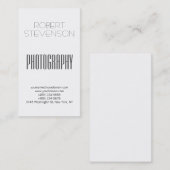 Graue, weiße Foto-Künstlerkarte Visitenkarte (Vorne/Hinten)