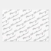 Graue weiße frohe Weihnachtsbaumen Geschenkpapier Set (Vorderseite)