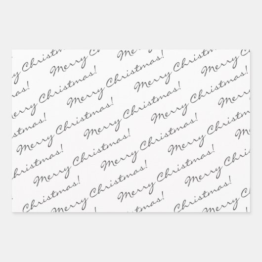 Graue weiße frohe Weihnachtsbaumen Geschenkpapier Set (Vorderseite)