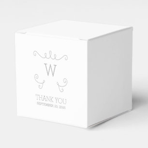 graue, weiße, Geblüht Monogramm-Vorzugstriche Geschenkschachtel