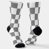 Graue, weiße, geometrische Quadrate Socken (Gewinkelt)