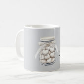 Graue Weiße Herzen Kaffeetasse (Vorderseite Links)