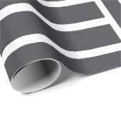 Graue Weiße Horizontale Vertikale Streifen Geschenkpapier (Rolleneckpunkt)