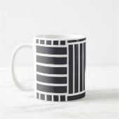 Graue Weiße Horizontale Vertikale Streifen Kaffeetasse (Links)