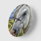 Graue/weiße Hornwand Runde Wanduhr (Winkel)