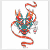 Graue, weiße japanische Fuchsmaske Aufkleber (Blatt)