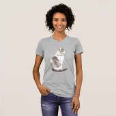 Graue Weiße Katze T-Shirt (Vorne ganz)