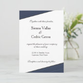 Graue weiße Marinebänder - Hochzeitsreise Einladung (Stehend Vorderseite)