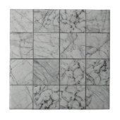 Graue, weiße Marmorquadrate Keramik Fliese (Vorderseite)