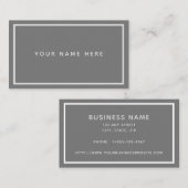 Graue weiße Minimal-Visitenkarte Visitenkarte (Vorne/Hinten)