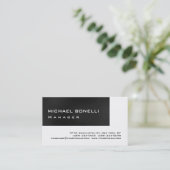 Graue weiße, moderne, einfache Manager-Visitenkart Visitenkarte (Stehend Vorderseite)