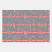 Graue, weiße Pinien Geschenkpapier Set (Vorderseite)