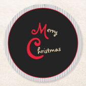 Graue weiße Pinstripes Schwarz mit rotem Bow Runder Pappuntersetzer (Vorderseite)