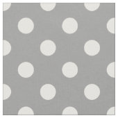 Graue, weiße Polka-Punkte-Muster Stoff (Nahaufnahme)