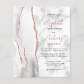 Graue, weiße Rose Gold Agate Marmor Hochzeit (Vorderseite)