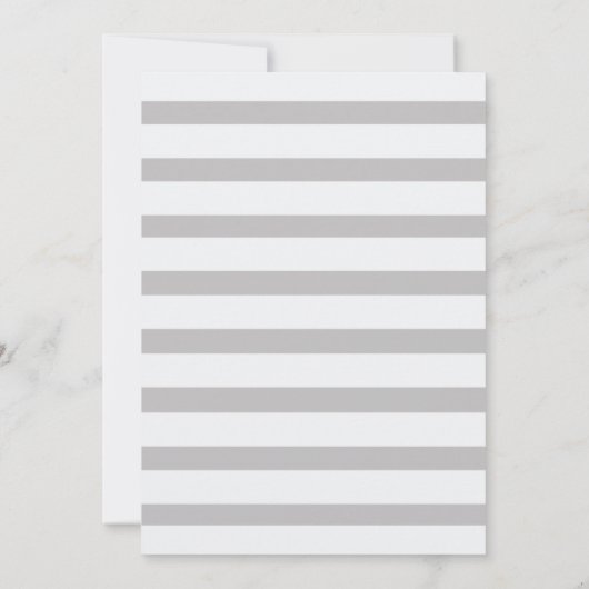 Graue, weiße Sandstreifen, Niedlicher Strand Hochz Einladung (Rückseite)