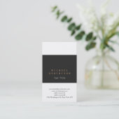 Graue, weiße Schlichte Visitenkarte (Stehend Vorderseite)