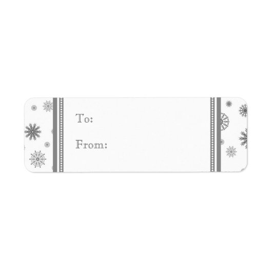 Graue weiße Schnee Weihnachtsgeschenke Tag Labels (Vorne)