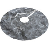 graue, weiße Steinfläche Polyester Weihnachtsbaumdecke (Schrägansicht)