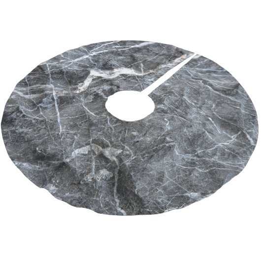 graue, weiße Steinfläche Polyester Weihnachtsbaumdecke (Schrägansicht)